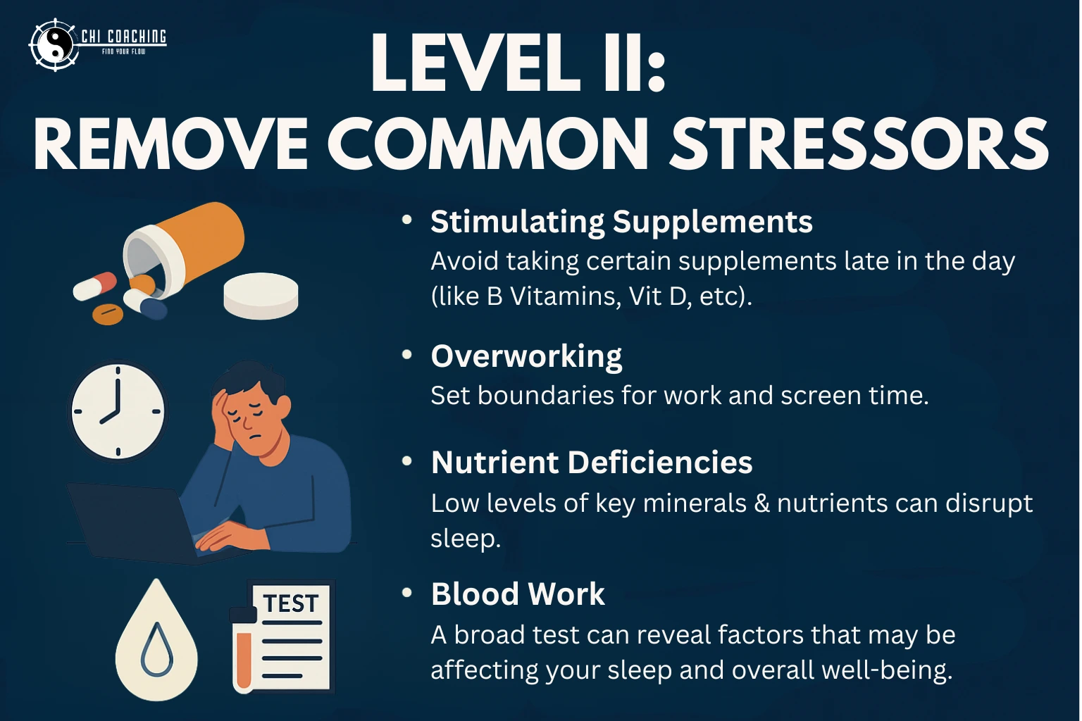 Optimsing Sleep, holistic biohacking Level II, supplements, overworking, nutrient deficiencies, blood work